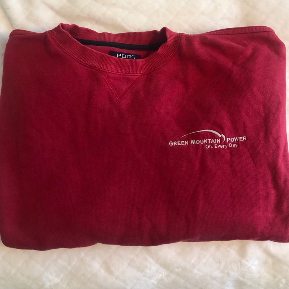 Red oversized crew neck